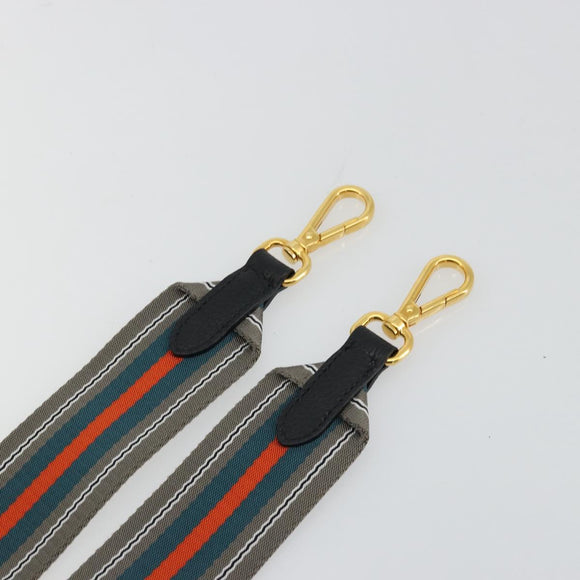 PRADA Adjustable Shoulder Strap Nylon 34.3""-50.4"" Gray Gold Auth YKZ1436A