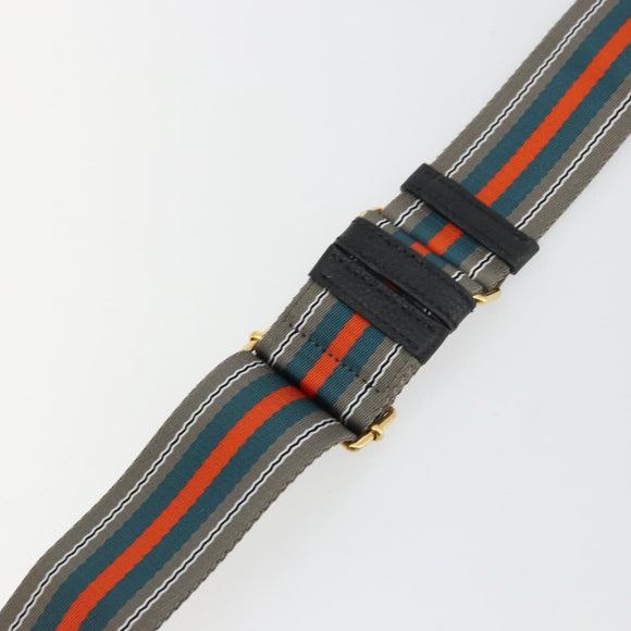 PRADA Adjustable Shoulder Strap Nylon 34.3""-50.4"" Gray Gold Auth YKZ1436A