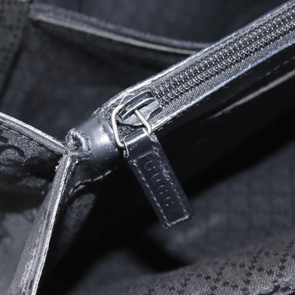 GUCCI GG Canvas Bamboo Tote Bag Nylon Black Silver 002 1010 Auth YKZ144