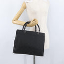 GUCCI GG Canvas Bamboo Tote Bag Nylon Black Silver 002 1010 Auth YKZ144-27