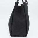 GUCCI GG Canvas Bamboo Tote Bag Nylon Black Silver 002 1010 Auth YKZ144-3