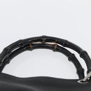 GUCCI GG Canvas Bamboo Tote Bag Nylon Black Silver 002 1010 Auth YKZ144-8