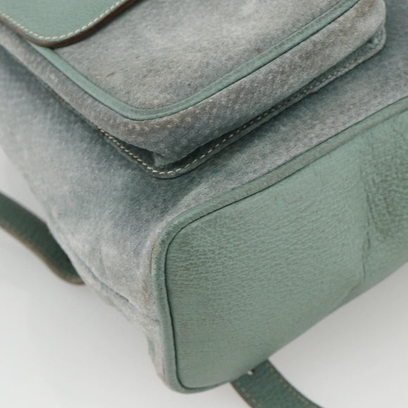 GUCCI Bamboo Backpack Suede Green Gold 003 2058 0016 Auth YKZ1452