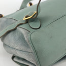 GUCCI Bamboo Backpack Suede Green Gold 003 2058 0016 Auth YKZ1452-17
