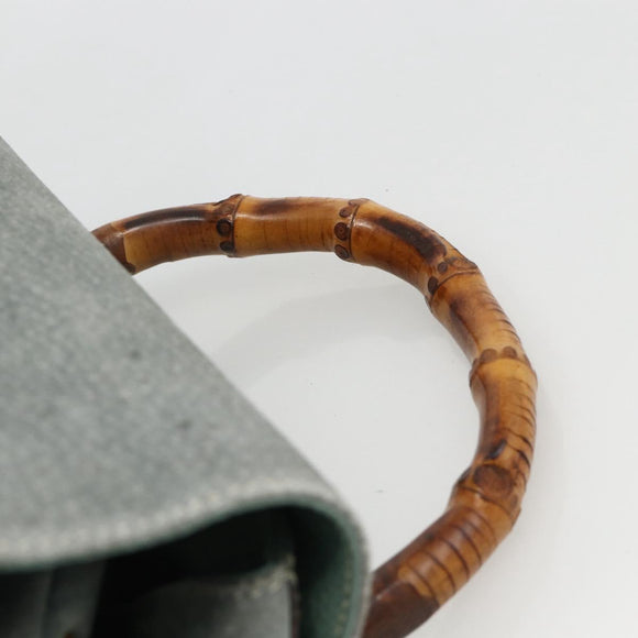 GUCCI Bamboo Backpack Suede Green Gold 003 2058 0016 Auth YKZ1452