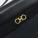 Salvatore Ferragamo Gancini Shoulder Bag Leather Navy Gold Auth YKZ1453A-17