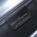 Salvatore Ferragamo Gancini Shoulder Bag Leather Navy Gold Auth YKZ1453A-12
