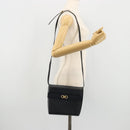 Salvatore Ferragamo Gancini Shoulder Bag Leather Navy Gold Auth YKZ1453A-22
