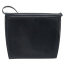 Salvatore Ferragamo Gancini Shoulder Bag Leather Navy Gold Auth YKZ1453A-2