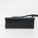 Salvatore Ferragamo Gancini Shoulder Bag Leather Navy Gold Auth YKZ1453A-5