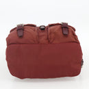 PRADA Backpack Nylon Bordeaux Silver Auth YKZ1454A-11