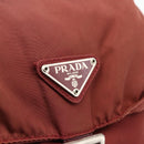 PRADA Backpack Nylon Bordeaux Silver Auth YKZ1454A-17