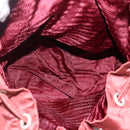 PRADA Backpack Nylon Bordeaux Silver Auth YKZ1454A-19
