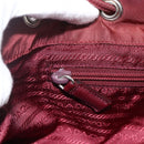 PRADA Backpack Nylon Bordeaux Silver Auth YKZ1454A-22