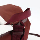 PRADA Backpack Nylon Bordeaux Silver Auth YKZ1454A-7