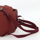 PRADA Backpack Nylon Bordeaux Silver Auth YKZ1454A-9