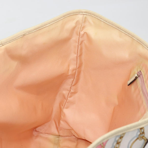 GUCCI Tote Bag Satin White Gold 154402 Auth YKZ1455A