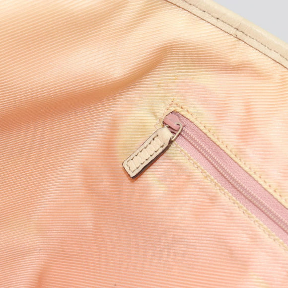 GUCCI Tote Bag Satin White Gold 154402 Auth YKZ1455A