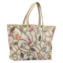 GUCCI Tote Bag Satin White Gold 154402 Auth YKZ1455A-1