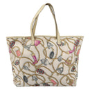 GUCCI Tote Bag Satin White Gold 154402 Auth YKZ1455A-13