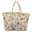 GUCCI Tote Bag Satin White Gold 154402 Auth YKZ1455A-2