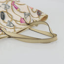 GUCCI Tote Bag Satin White Gold 154402 Auth YKZ1455A-7