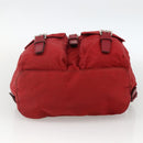 PRADA Backpack Nylon Red Silver Auth YKZ1456A-11
