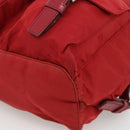 PRADA Backpack Nylon Red Silver Auth YKZ1456A-12