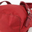 PRADA Backpack Nylon Red Silver Auth YKZ1456A-14