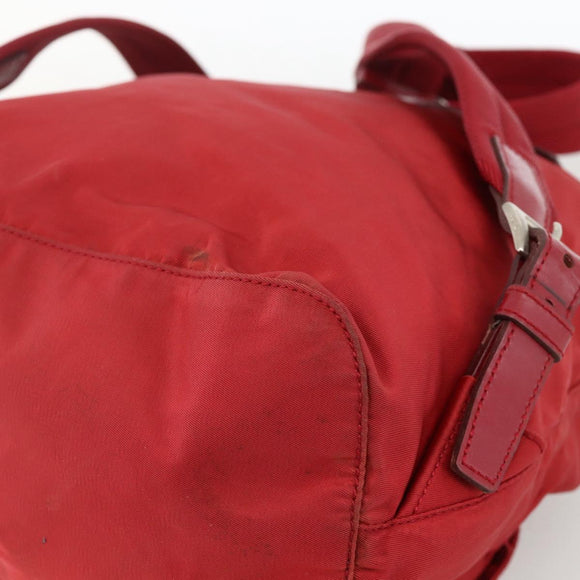 PRADA Backpack Nylon Red Silver Auth YKZ1456A