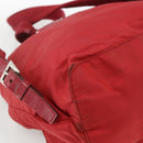 PRADA Backpack Nylon Red Silver Auth YKZ1456A-15