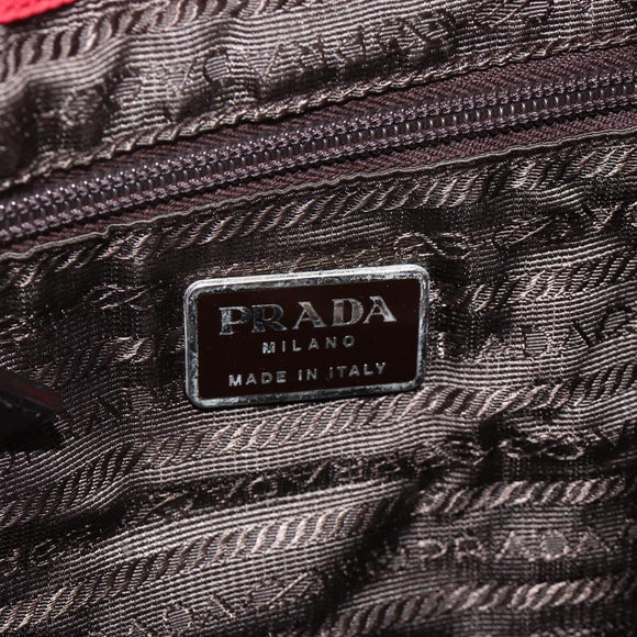 PRADA Backpack Nylon Red Silver Auth YKZ1456A