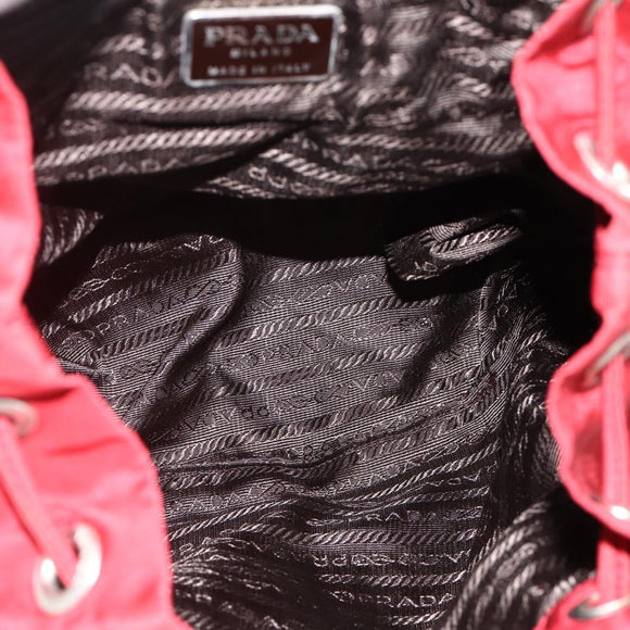 PRADA Backpack Nylon Red Silver Auth YKZ1456A