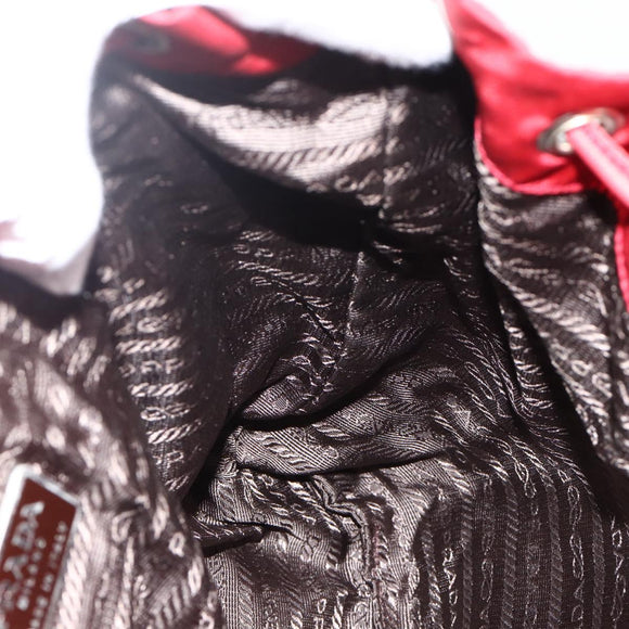 PRADA Backpack Nylon Red Silver Auth YKZ1456A