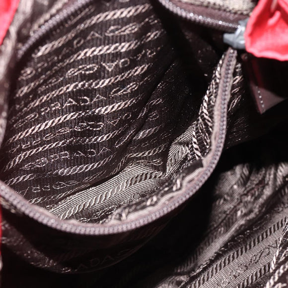 PRADA Backpack Nylon Red Silver Auth YKZ1456A