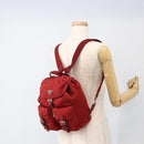 PRADA Backpack Nylon Red Silver Auth YKZ1456A-27