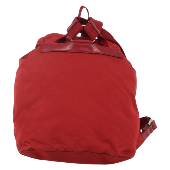 PRADA Backpack Nylon Red Silver Auth YKZ1456A
