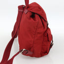 PRADA Backpack Nylon Red Silver Auth YKZ1456A-4