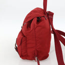 PRADA Backpack Nylon Red Silver Auth YKZ1456A-5