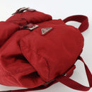 PRADA Backpack Nylon Red Silver Auth YKZ1456A-6