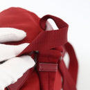 PRADA Backpack Nylon Red Silver Auth YKZ1456A-7