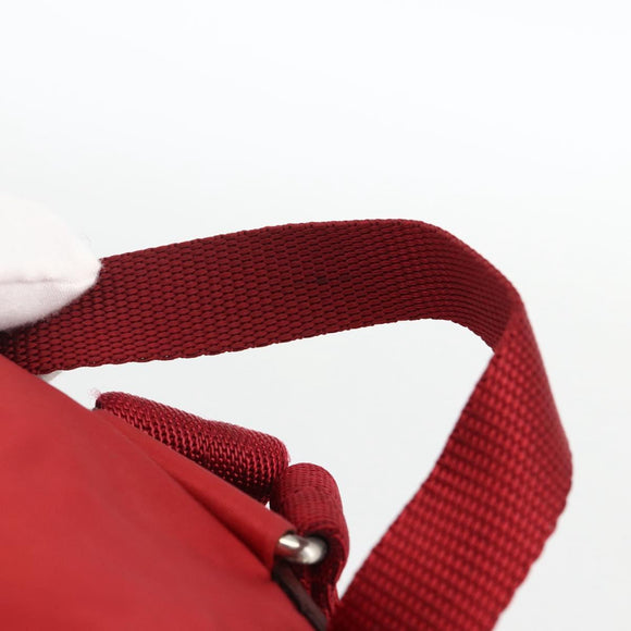 PRADA Backpack Nylon Red Silver Auth YKZ1456A