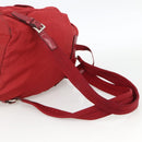 PRADA Backpack Nylon Red Silver Auth YKZ1456A-9