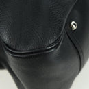 SAINT LAURENT Hand Bag Leather Black Silver Auth YKZ145A-9