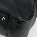 SAINT LAURENT Hand Bag Leather Black Silver Auth YKZ145A-14