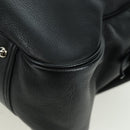SAINT LAURENT Hand Bag Leather Black Silver Auth YKZ145A-16