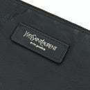 SAINT LAURENT Hand Bag Leather Black Silver Auth YKZ145A-17