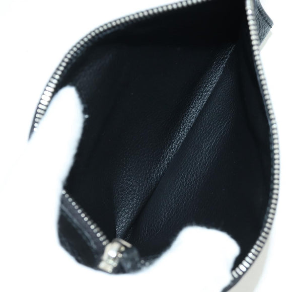 SAINT LAURENT Hand Bag Leather Black Silver Auth YKZ145A