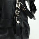 SAINT LAURENT Hand Bag Leather Black Silver Auth YKZ145A-21
