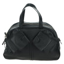 SAINT LAURENT Hand Bag Leather Black Silver Auth YKZ145A-13